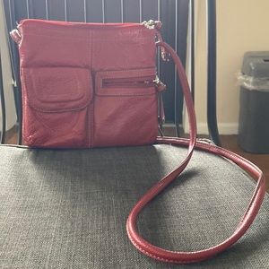 Red shoulder bag
